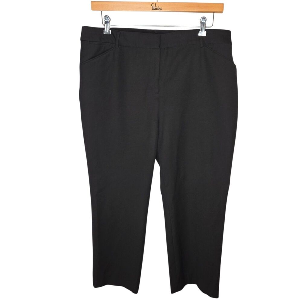 Chicoโs Black Straight Leg Crop Dress Pants 3S Short 16 Stretch Trousers